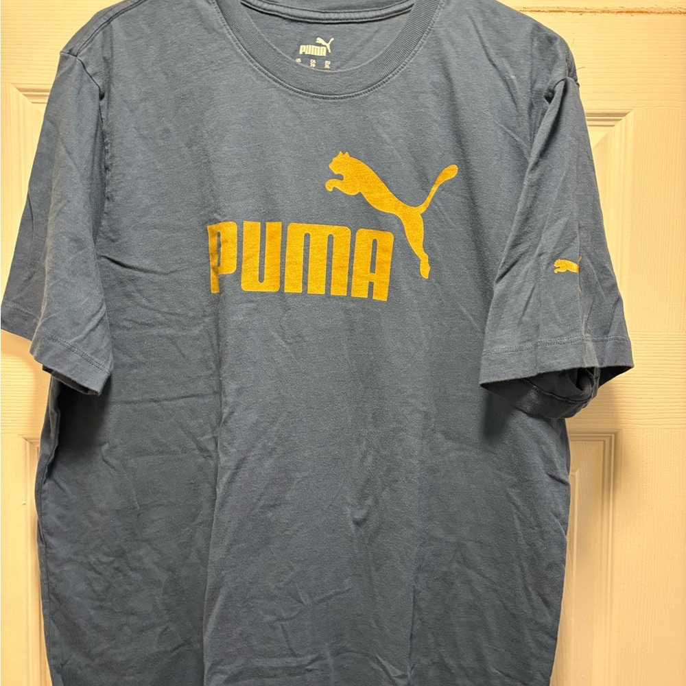 Puma Blue and Yellow Short Sleeve Tees